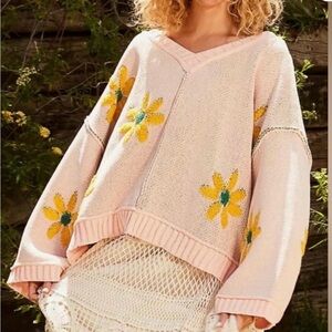POL Floral Pink Sweater NWT